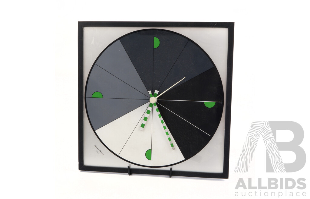 Retro 1980s Italian Diamantini Domeniconi Diamond Wall Clock