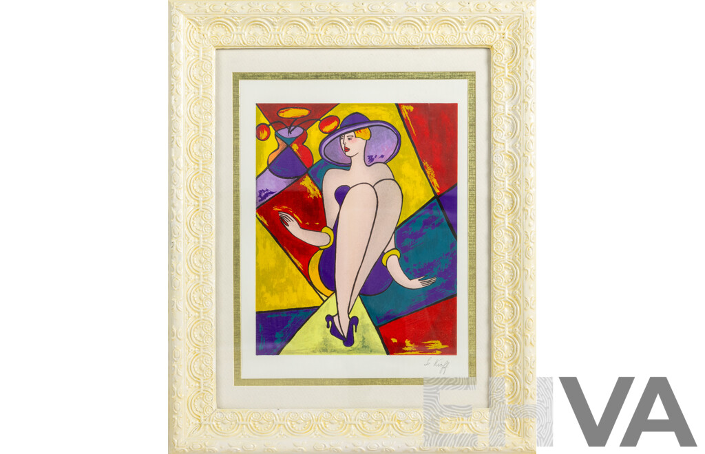 Linda Le Kniff (20th Century, French, 1947-), Debbie (1998), Original Serigraph in Colours on Wove Paper with COA, 40 x 33 cm (frame)