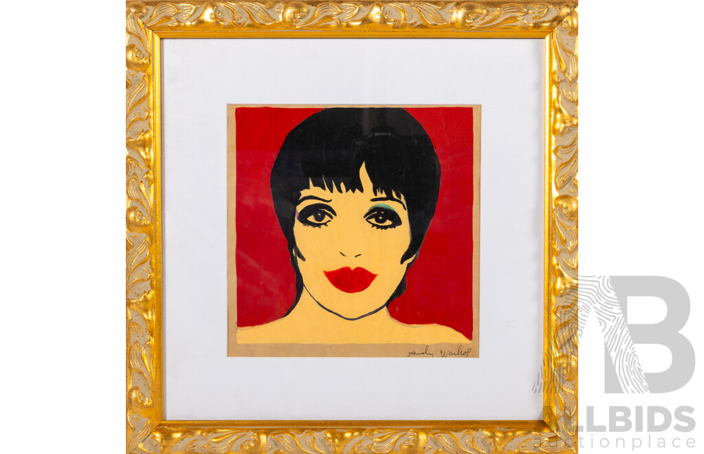 After Andy Warhol, (20th Century, American, 1928-1987), Liza Minnelli, Coloured Pigment on Paper, 35.5 x 35.5 cm (frame)