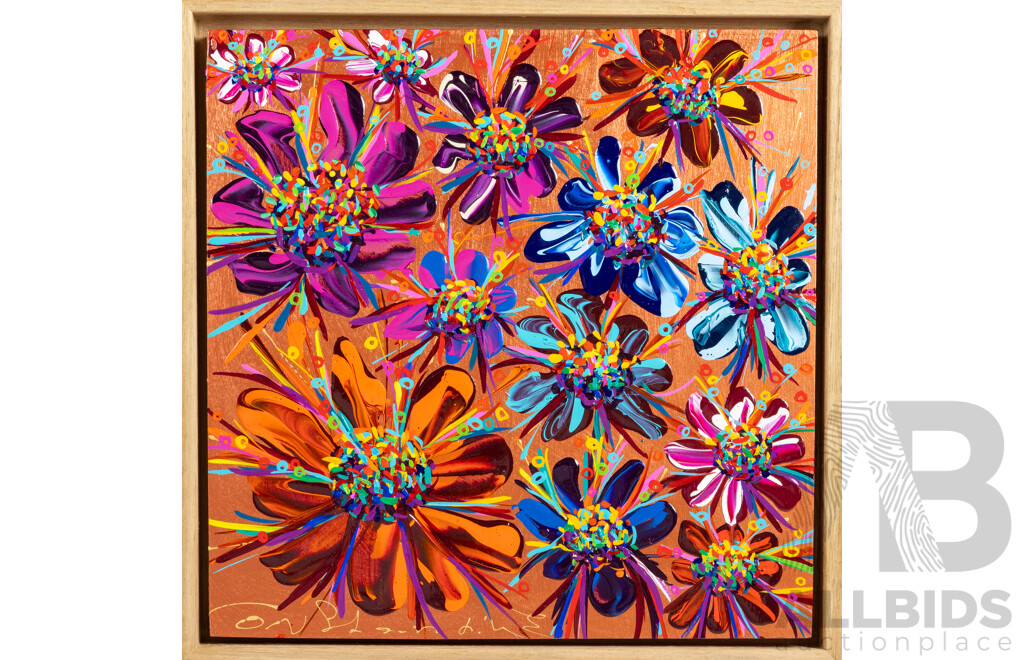 Constantine Popov, (20th Century, Russian-Australian, 1962-), Entropy (2025), Original Acrylic on Wood Panel, 33 X 33 Cm (frame)