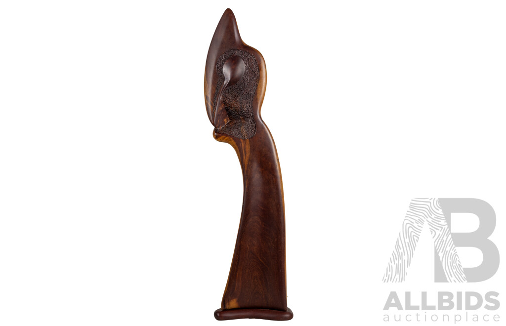 Steve Coldwell (20th Century, Indigenous-Australian), Spirit Bird Token (2014), Red Ebony Wood Carving (Katherine, NT), 93 cm (approx height)