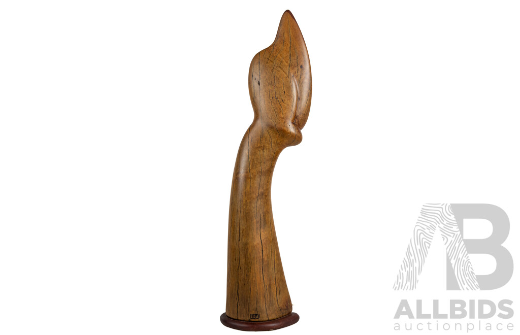 Steve Coldwell (20th Century, Indigenous-Australian), Spirit Bird Token (2014), Red Ebony Wood Carving (Katherine, NT), 93 cm (approx height)