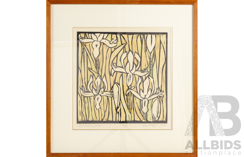 Paul McRyan, (20th Century, Australian), Iris Reticulata, Calla Lillys & Tulips, Wonderful Trio of Original Editioned and Signed Screenprints, 53 x 50 cm (frames) (3)