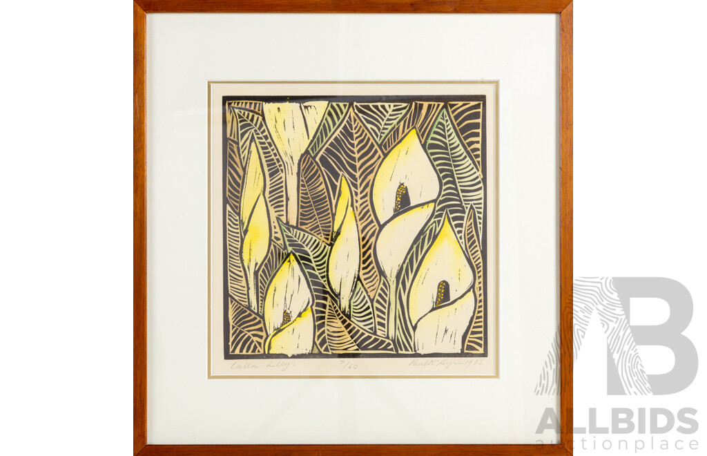 Paul McRyan, (20th Century, Australian), Iris Reticulata, Calla Lillys & Tulips, Wonderful Trio of Original Editioned and Signed Screenprints, 53 x 50 cm (frames) (3)