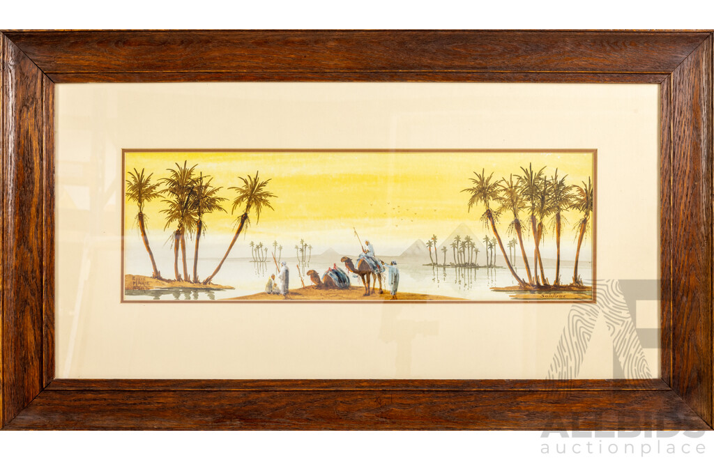 Effie Marie Ford (20th Century, Australian, 1896-1964), Solitude, Lovely Near Antique Watercolour, 45 x 80 cm (frame)