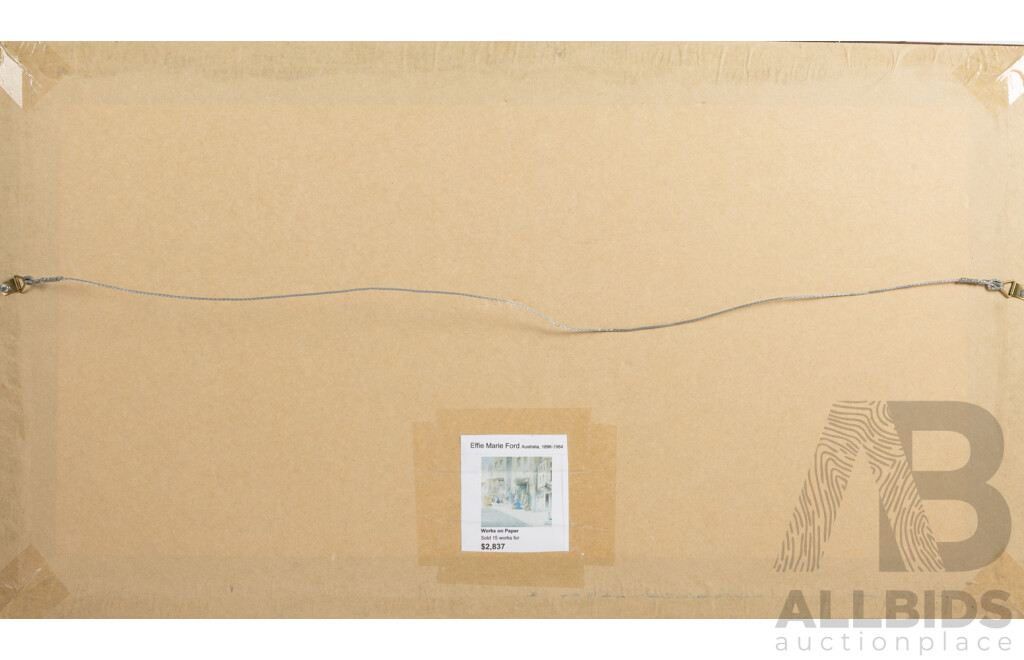 Effie Marie Ford (20th Century, Australian, 1896-1964), Solitude, Lovely Near Antique Watercolour, 45 x 80 cm (frame)