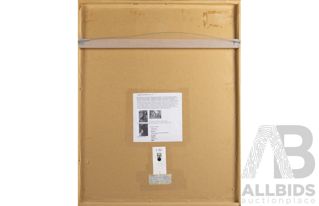 Deborah Lee Klein, (20th Century, Australian, 1951-), Untitled - Contemplative Lady with Roses, Original Oil Pastel and Pencil, 88 x 70 cm (frame)