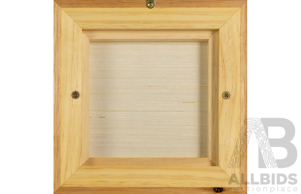 Constantine Popov, (20th Century, Russian-Australian, 1962-), Pink Cat - White Tigers Are Incredible, Wonderful Original Acrylic on Wood Panel, 22 x 22 cm (frame)