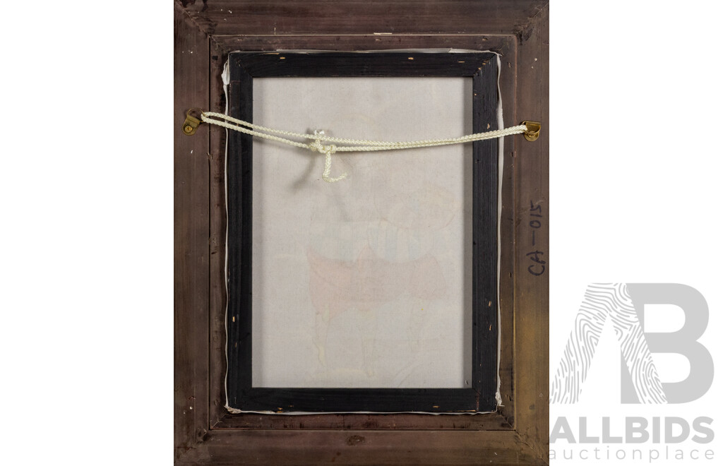 Joyce Roybal, (20th Century, 1955-), Musical Duo, Wonderful Mixed Media Oil on Canvas, 57 x 47 cm (frame)