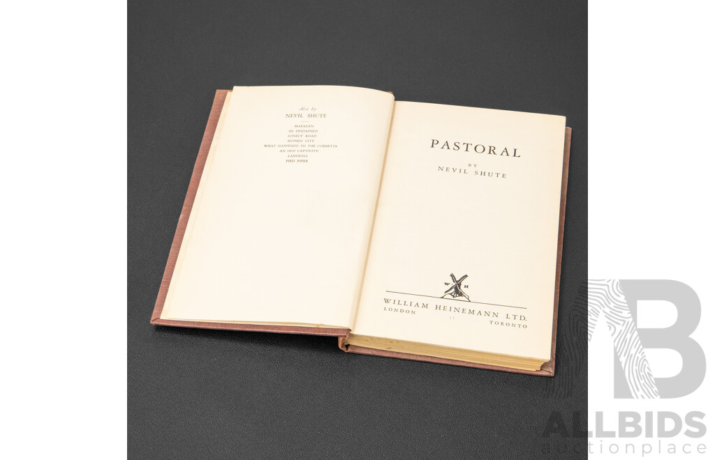 Neil Shute (Norway), (20th Century, British-Born Australian, 1899-1960), Pastoral, First Australian Edition (1945) Hardback Book, Published by William Heinemann Ltd