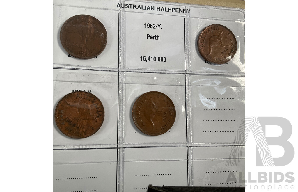 Australian Penny and Half Penny Albums, Pennies Spanning 1912 to 1964 Including 1916I, 1917I, 1918I and Half Pennies Spanning 1913 to 1964