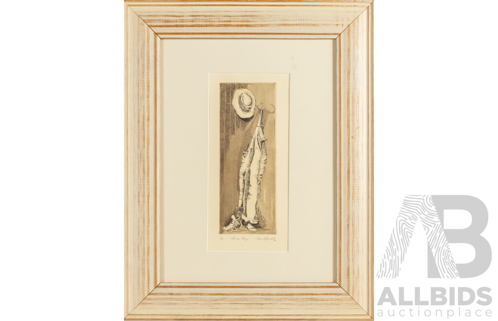 Signed Indistinctly, (20th Century, Australian), Town Day (1984), Editioned and Signed Original Etching, 53H x 42W cm (frame)