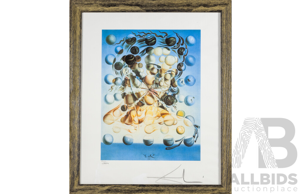 Salvador Dali, (20th Century, Spanish, 1904-1989), Galatea of the Spheres (1952), Editioned & Signed Lithograph in Colours After Original Canvas, 65H x 54W cm (frame)