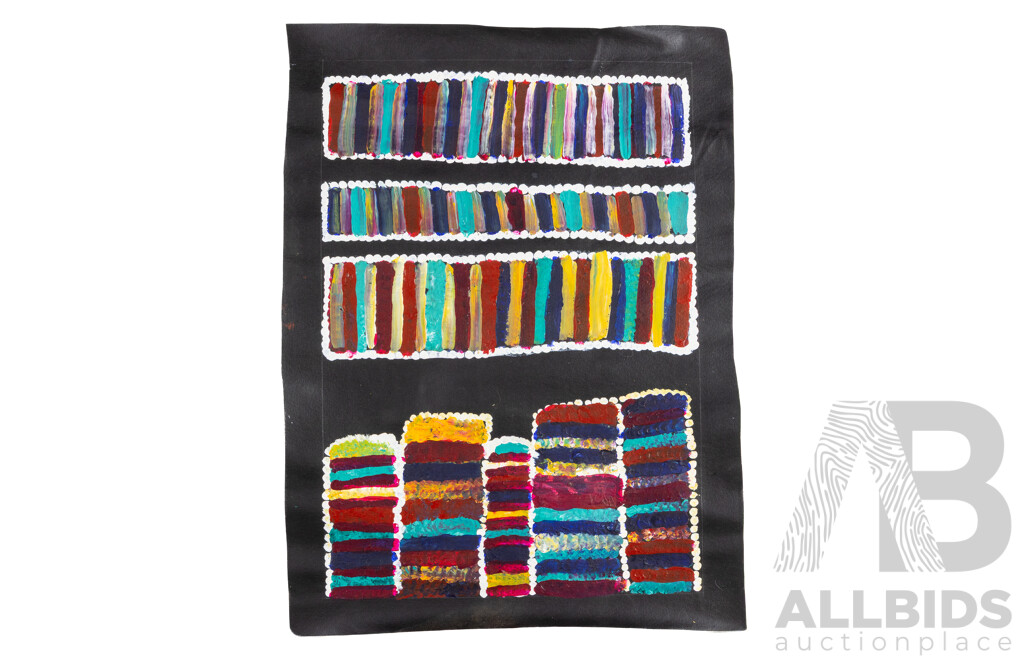 June Bird Ngale, (20th Century, Indigenous-Australian, c1954-), 'Awelye' Ceremonial Body-Paint Design (2024), Original Acrylic on Canvas, 71H x 52W cm (edge to edge)