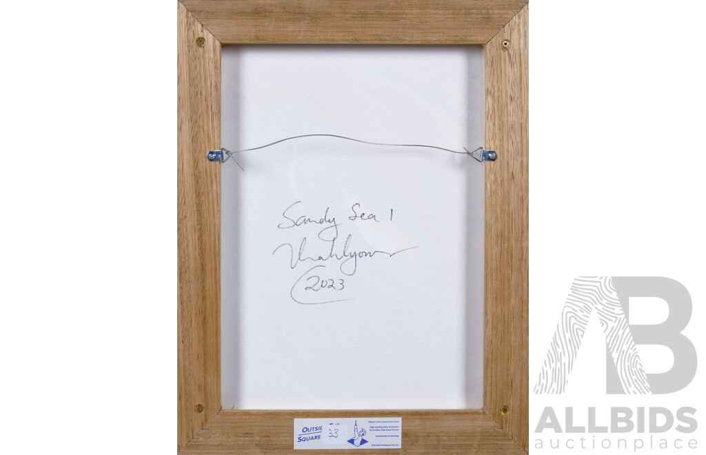 Thanh Lyons, (20th Century, Australian), Sandy Sea I and II (2023), Abstract Acrylic Mixed Media, 43.5 x 33.5 cm (frames (2)