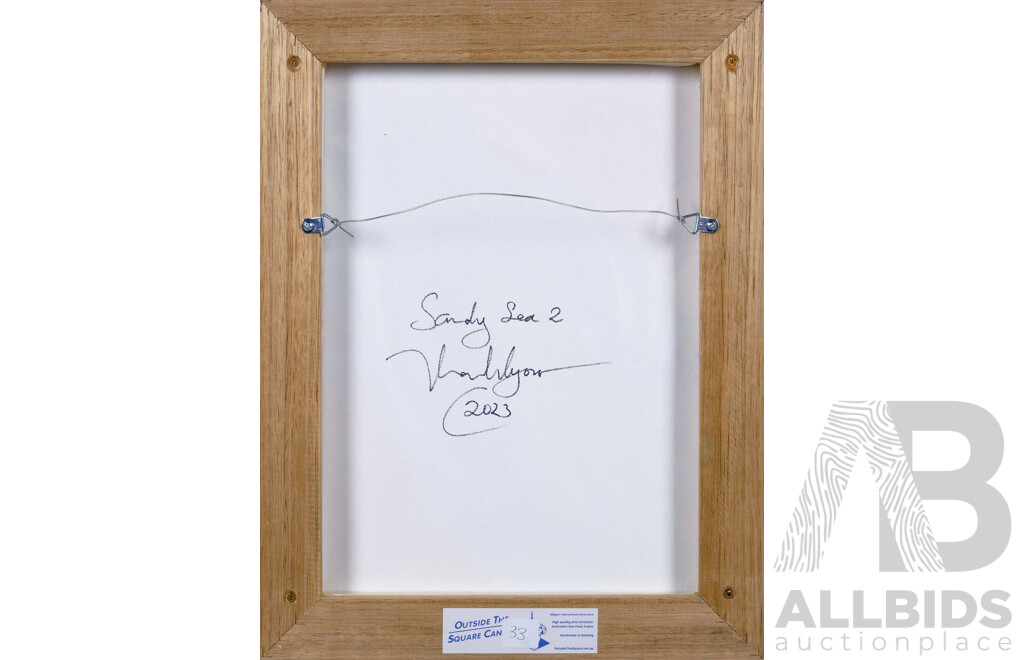 Thanh Lyons, (20th Century, Australian), Sandy Sea I and II (2023), Abstract Acrylic Mixed Media, 43.5 x 33.5 cm (frames (2)