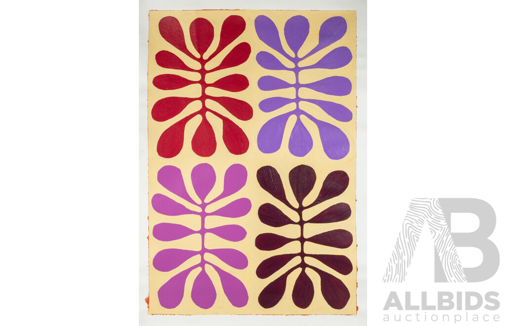 Debra Nagala McDonald, (20th Century, Indigenous-Australian, 1969-), Mulga Trees, Acrylic on Canvas, Comes with COA, 70 x 100 cm (edge to edge)