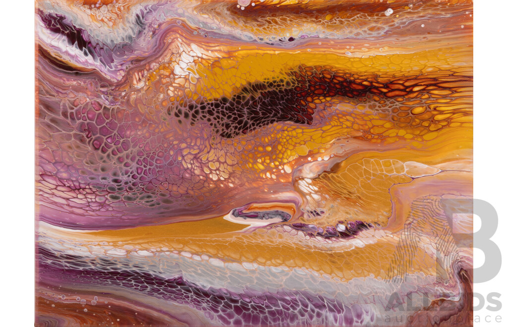 Thanh Lyons, (20th Century, Australian), Rubyland 4 & 5, Mixed Media on Canvas, 30 x 41 cm (2)