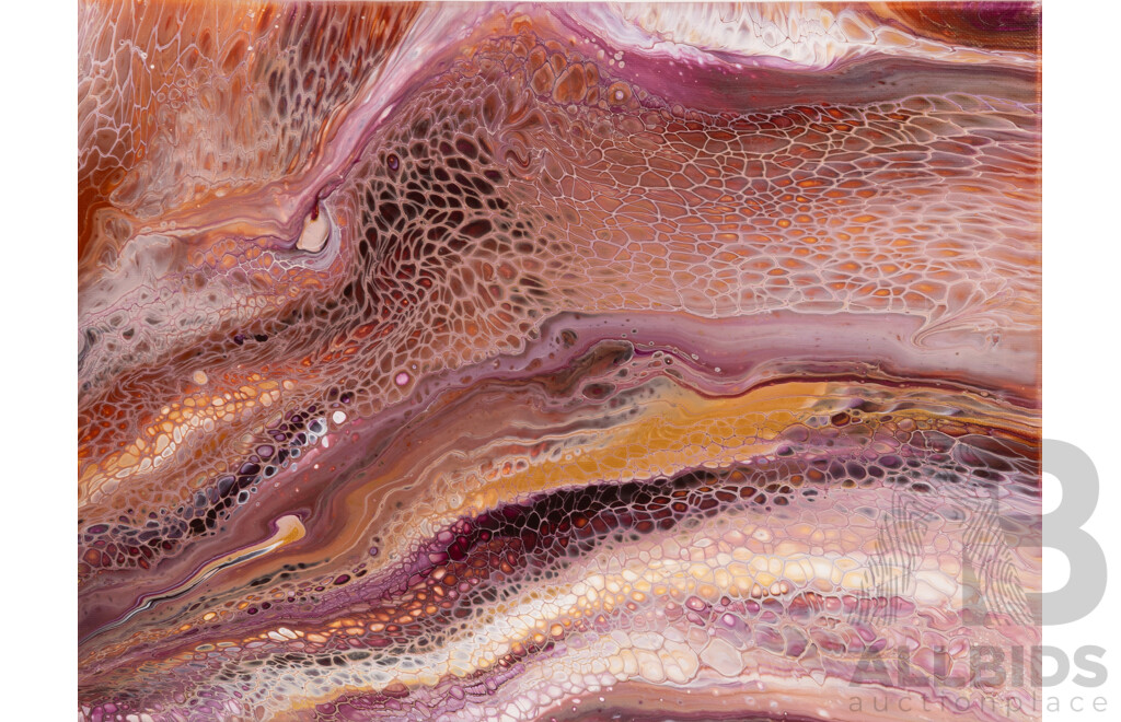 Thanh Lyons, (20th Century, Australian), Rubyland 4 & 5, Mixed Media on Canvas, 30 x 41 cm (2)