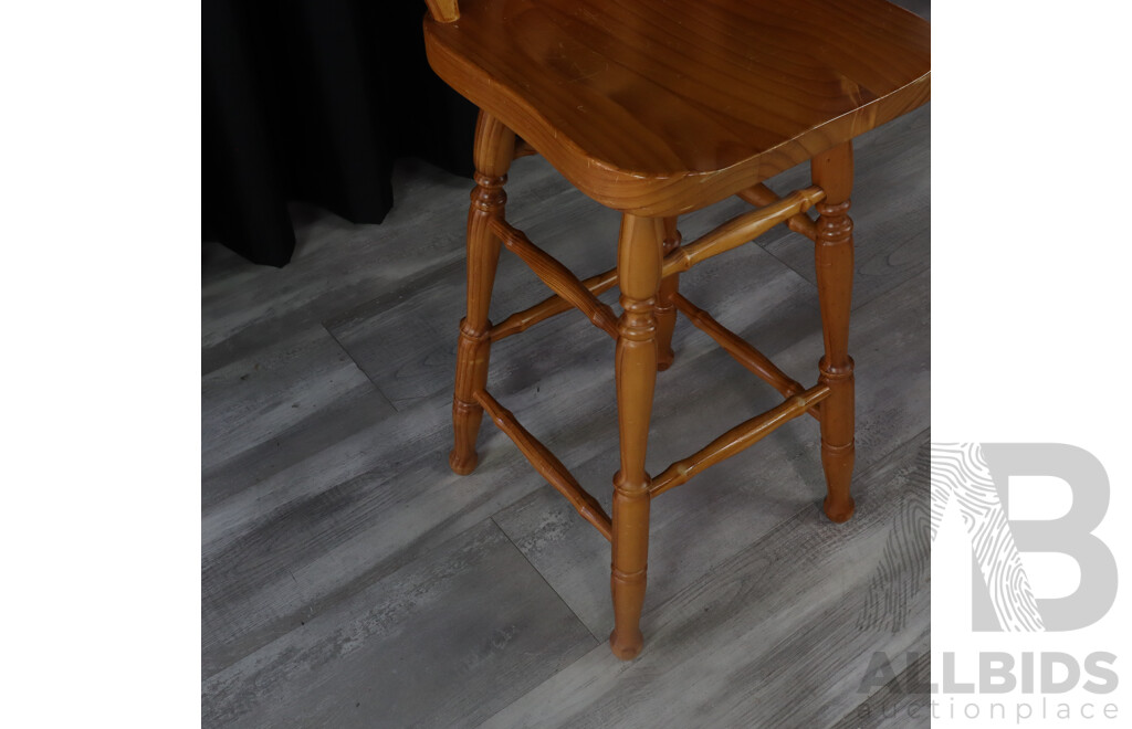 Set of Four Modern Pine Barstools