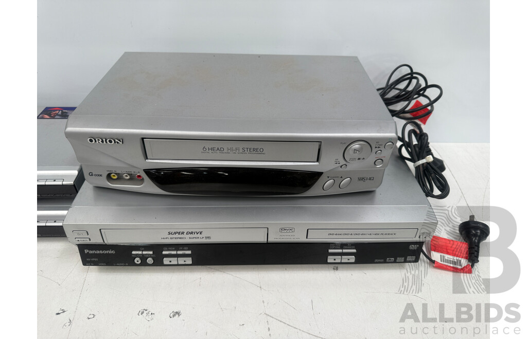 2x Sony Dvd Players + Orion VHS Player + Panasonic VHS/DVD Player Recorder