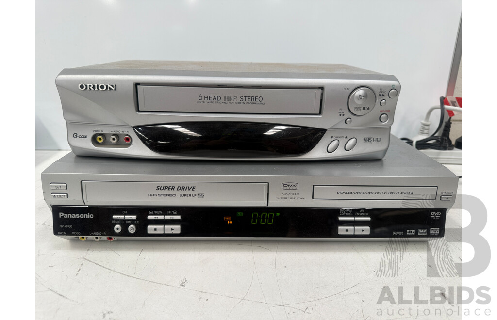2x Sony Dvd Players + Orion VHS Player + Panasonic VHS/DVD Player Recorder