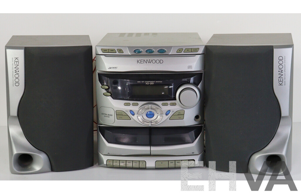 Kenwood Mini Hi Fi  Component System XD 251 with Pair LS 351 Kenwood Bass Reflex Speakers
