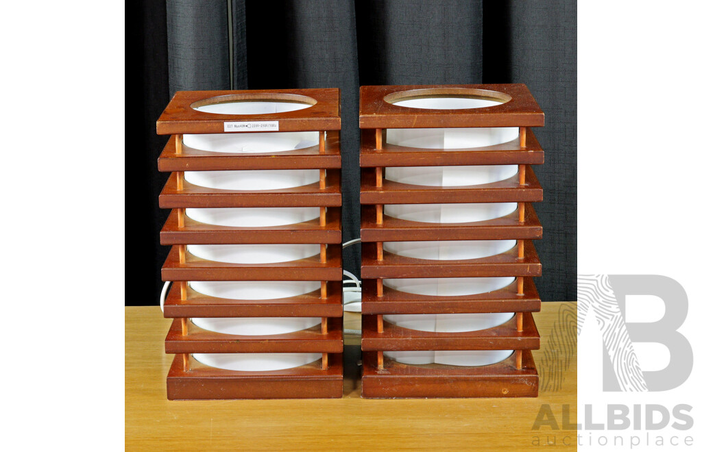 Pair of Modern Timber Table Lamps