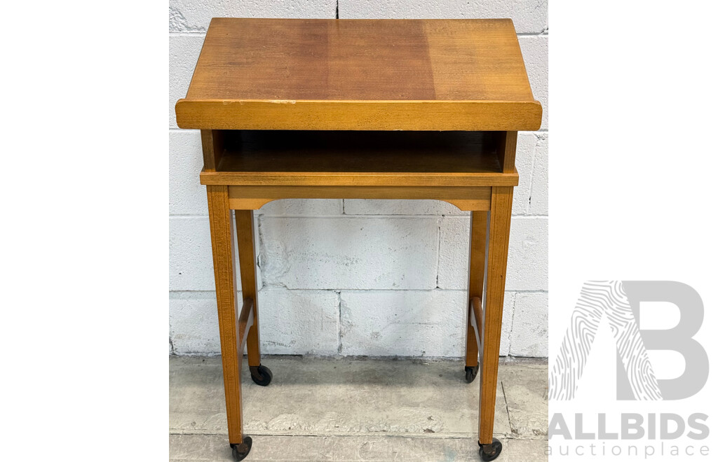 Vintage Timber Book Stand on Castors
