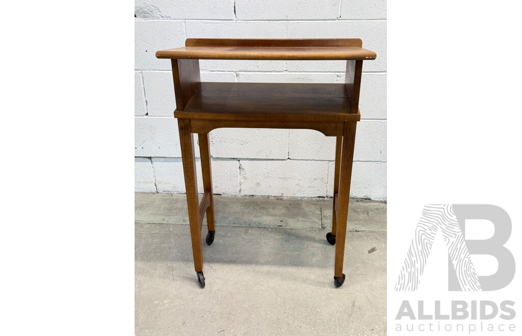 Vintage Timber Book Stand on Castors