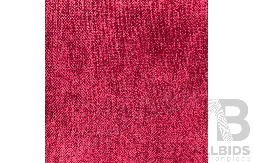 Set of Six Red Upholstered Dining Chairs