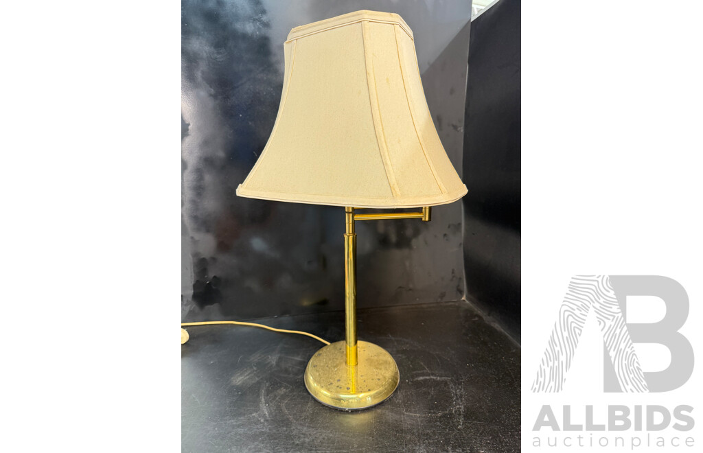 Collection of Four Brass Articulating Arm Table Lamps