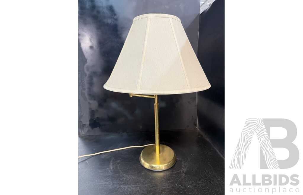 Collection of Four Brass Articulating Arm Table Lamps