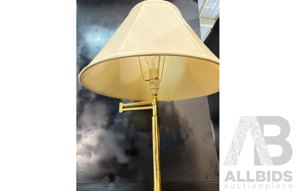 Collection of Four Brass Articulating Arm Table Lamps