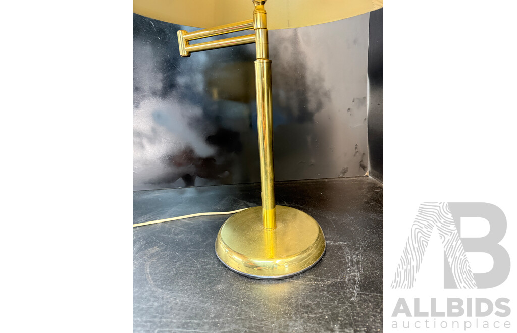 Collection of Four Brass Articulating Arm Table Lamps