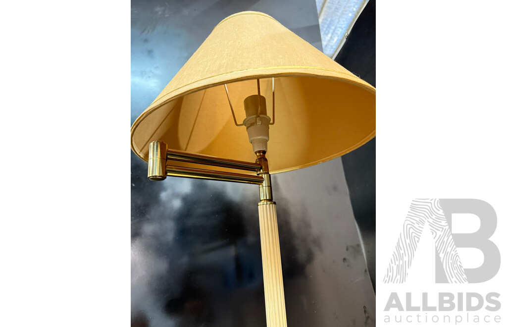 Collection of Four Brass Articulating Arm Table Lamps