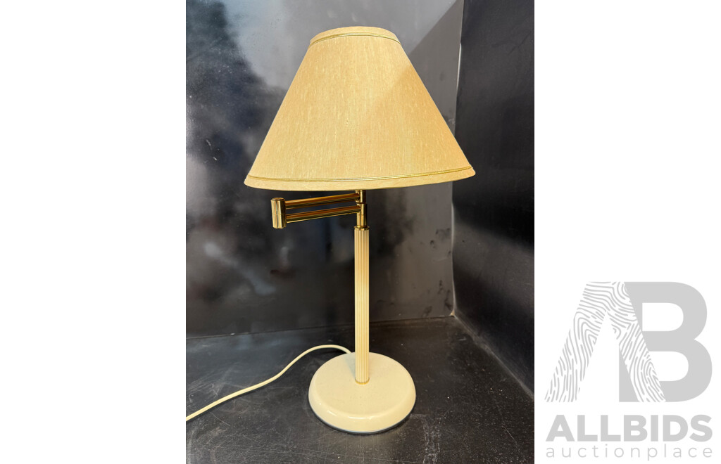 Collection of Four Brass Articulating Arm Table Lamps
