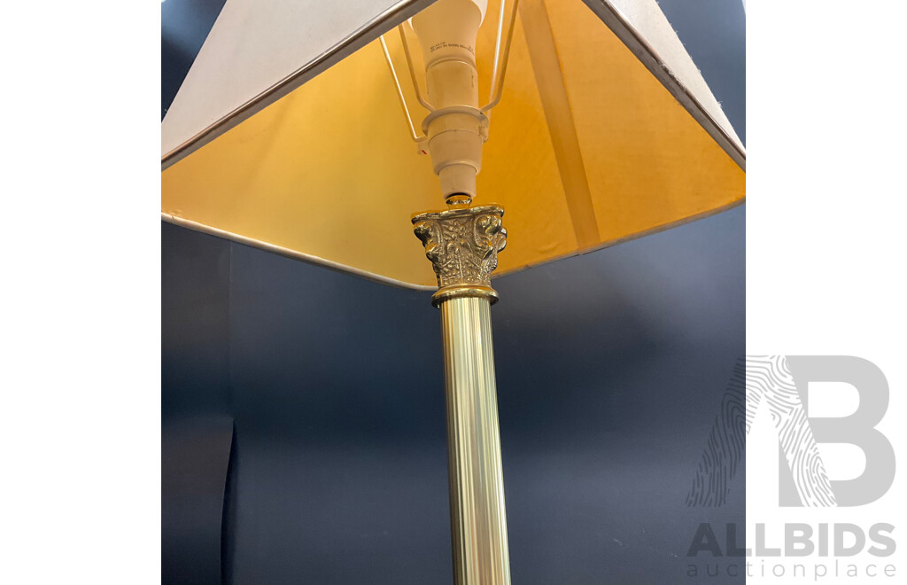 Collection of Three Brass Table Lamps