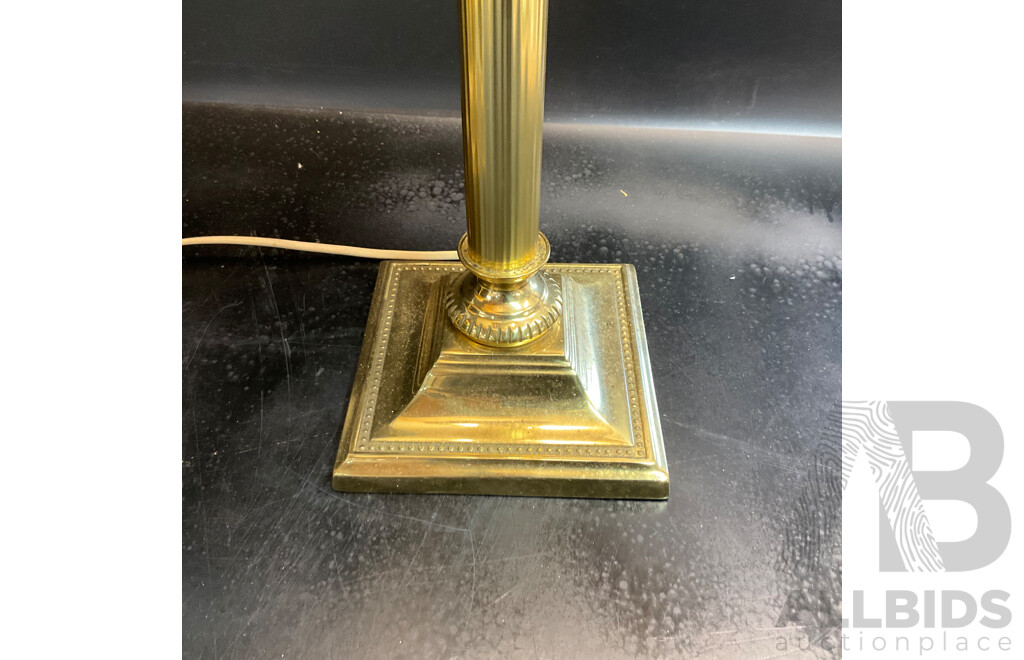 Collection of Three Brass Table Lamps