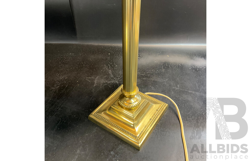 Collection of Three Brass Table Lamps