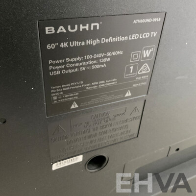 BAUHN 60'' 4K Ultra High Defintion LED LCD TV - ATV60UHD-0918