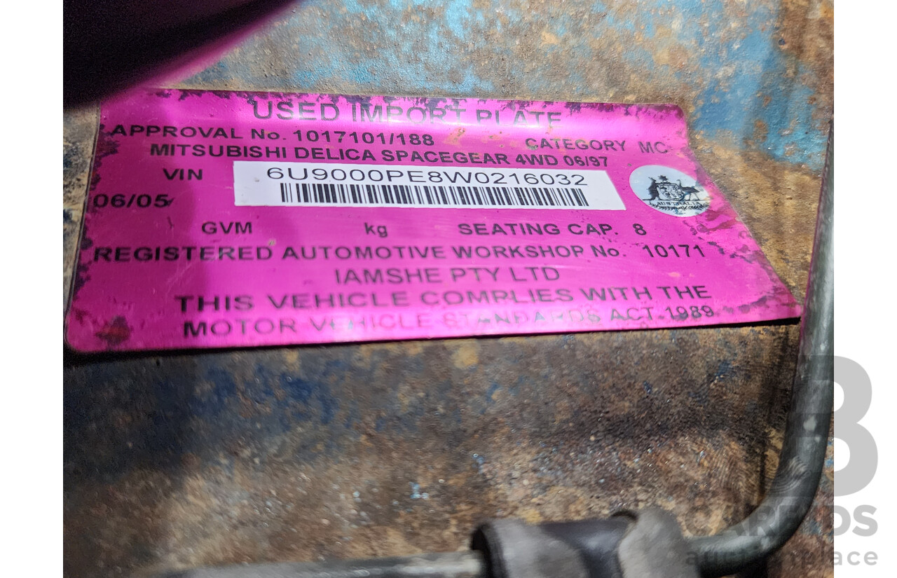 6/1997 Imported Mitsubishi DELICA (SPACEGEAR) 4D Wagon Green 4WD DIESEL TURBO 2.8L 4 SP AUTOMATIC