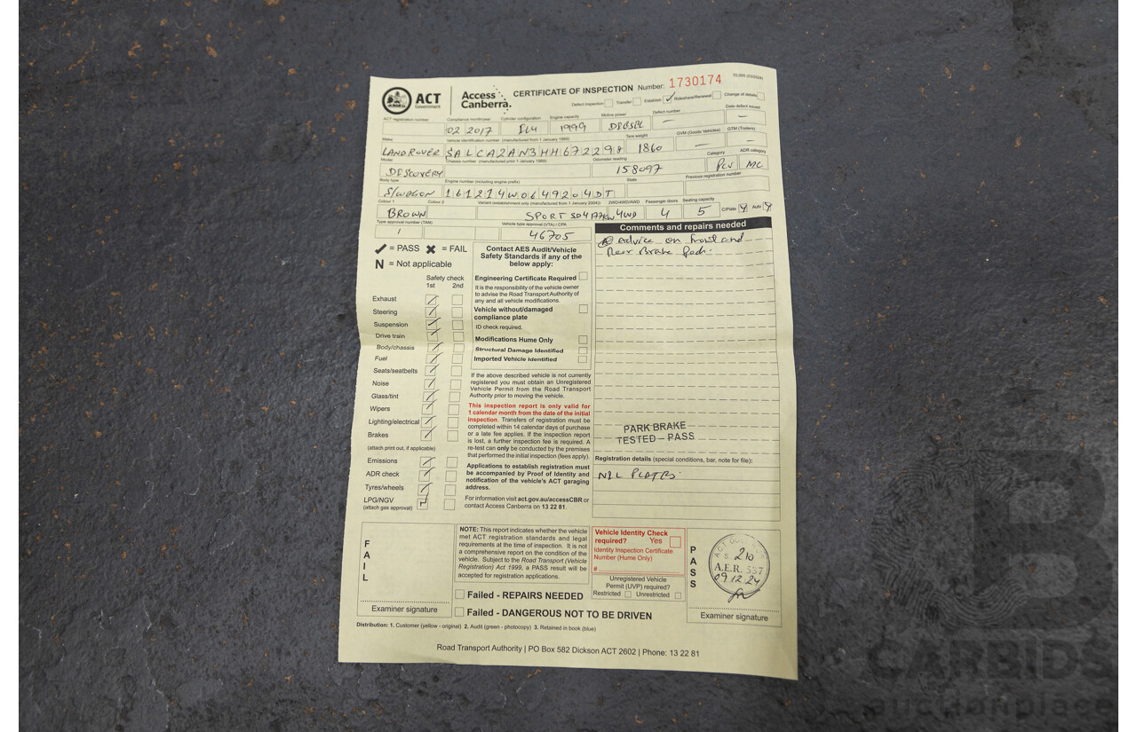 Land Rover Discovery Sport TD4 150 SE (AWD) LC MY17 4D Wagon Kaikoura Stone Brown Turbo Diesel 2.0L