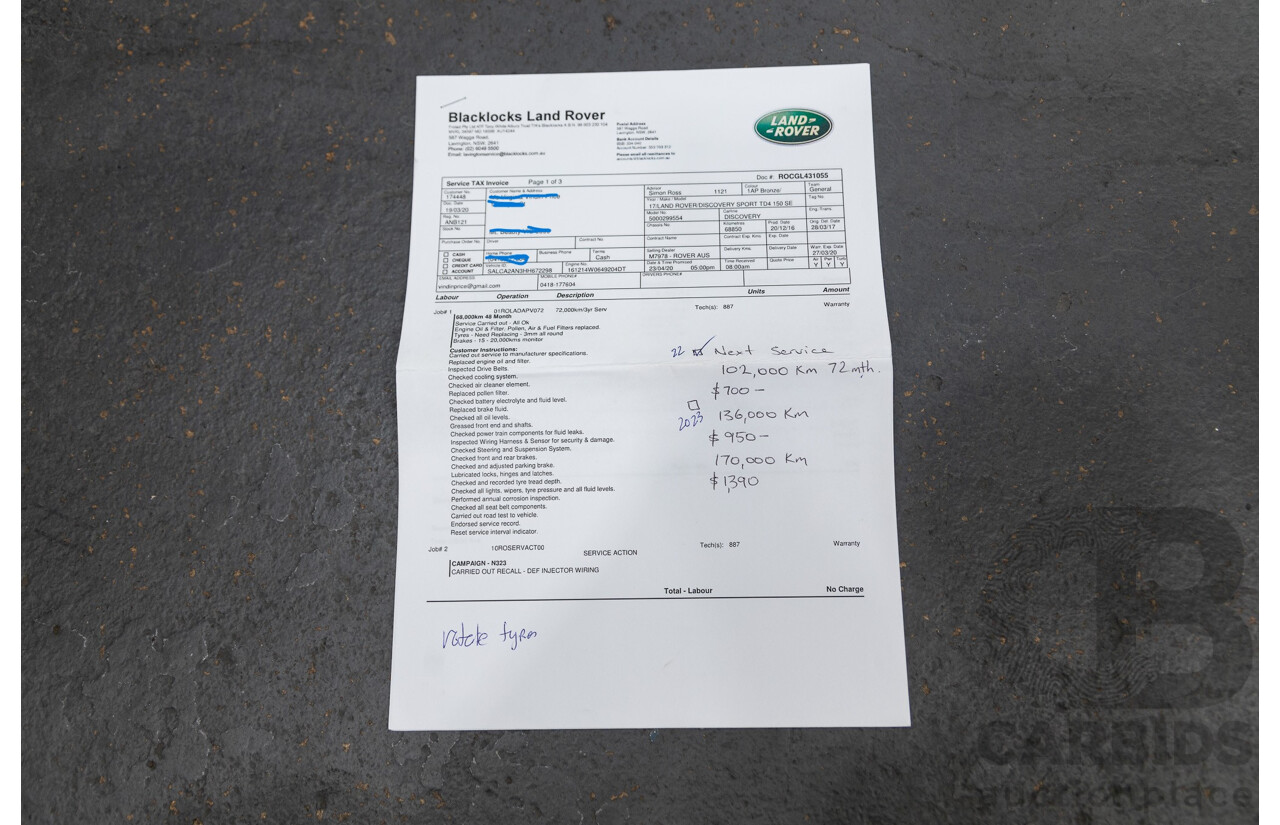 Land Rover Discovery Sport TD4 150 SE (AWD) LC MY17 4D Wagon Kaikoura Stone Brown Turbo Diesel 2.0L