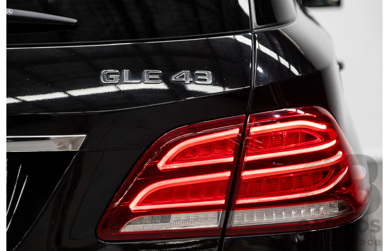 09/2016 Mercedes Benz GLE43 AMG 4Matic (AWD) 166 MY17 4D Wagon Obsidian Black Metallic Twin Turbo V6 3.0L
