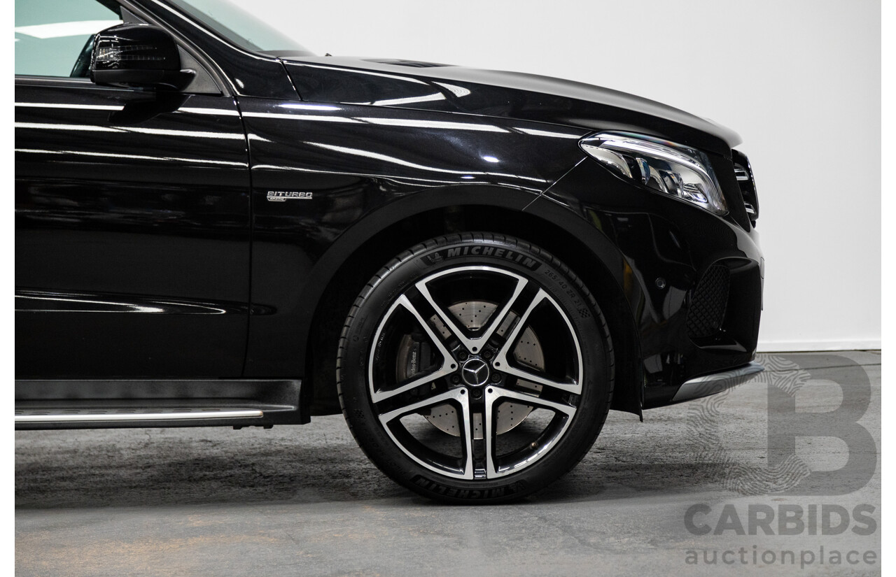 09/2016 Mercedes Benz GLE43 AMG 4Matic (AWD) 166 MY17 4D Wagon Obsidian Black Metallic Twin Turbo V6 3.0L