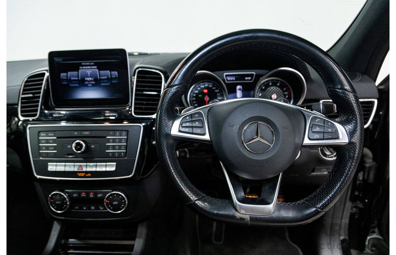 09/2016 Mercedes Benz GLE43 AMG 4Matic (AWD) 166 MY17 4D Wagon Obsidian Black Metallic Twin Turbo V6 3.0L