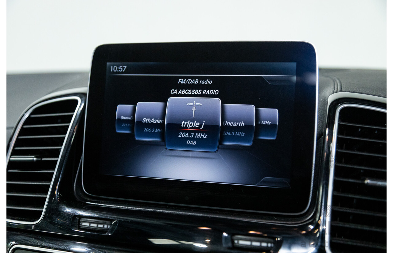 09/2016 Mercedes Benz GLE43 AMG 4Matic (AWD) 166 MY17 4D Wagon Obsidian Black Metallic Twin Turbo V6 3.0L