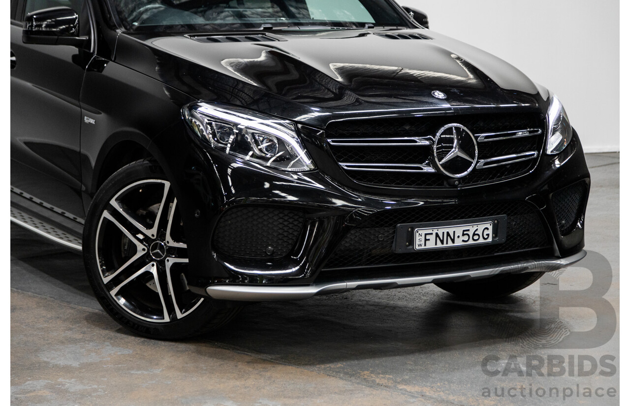 09/2016 Mercedes Benz GLE43 AMG 4Matic (AWD) 166 MY17 4D Wagon Obsidian Black Metallic Twin Turbo V6 3.0L