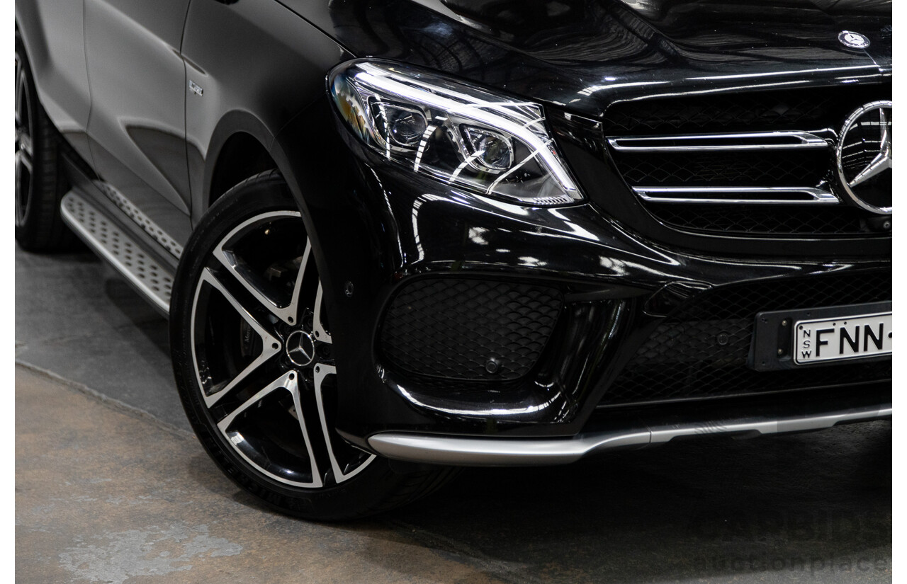 09/2016 Mercedes Benz GLE43 AMG 4Matic (AWD) 166 MY17 4D Wagon Obsidian Black Metallic Twin Turbo V6 3.0L